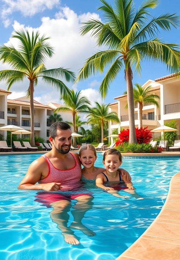 Family creating memories at the community resort-style pool