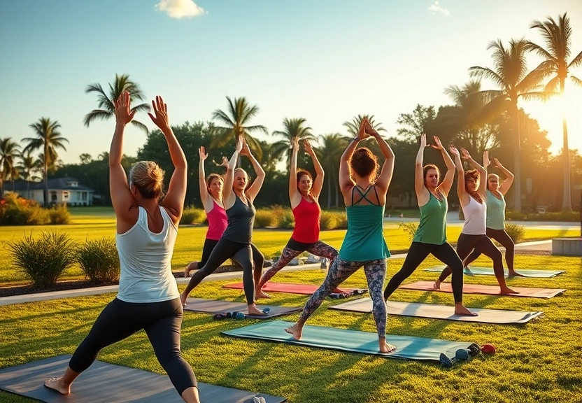 Residents enjoying outdoor wellness activities